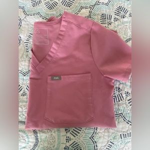 Figs chalk pink scrub top; worn once